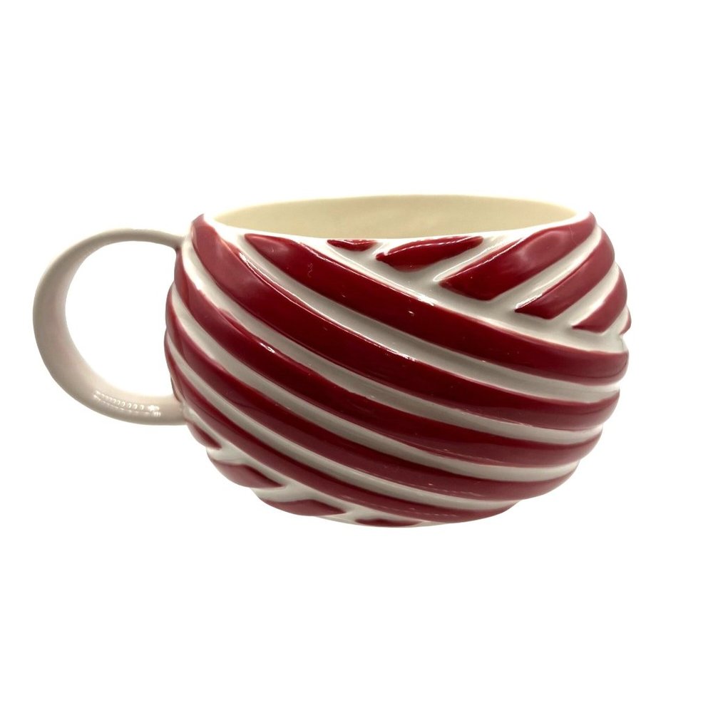 Starbucks 2013 Candy Cane Embossed Holiday Xmas Christmas Peppermint Cup Mug
